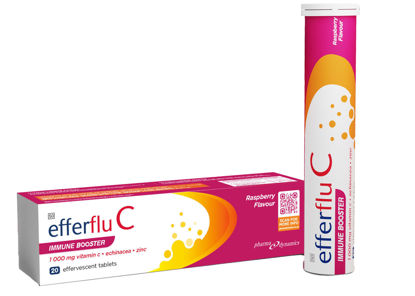 Picture of Efferflu C Immune Booster Raspberry Effervescent Tablets 20's